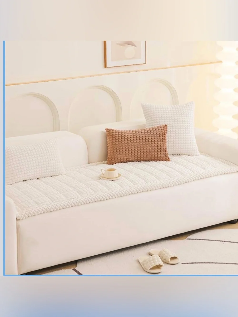 New Open Bag White Couch Cover for Dogs Washable, Soft Flannel Pets Cover 27x70